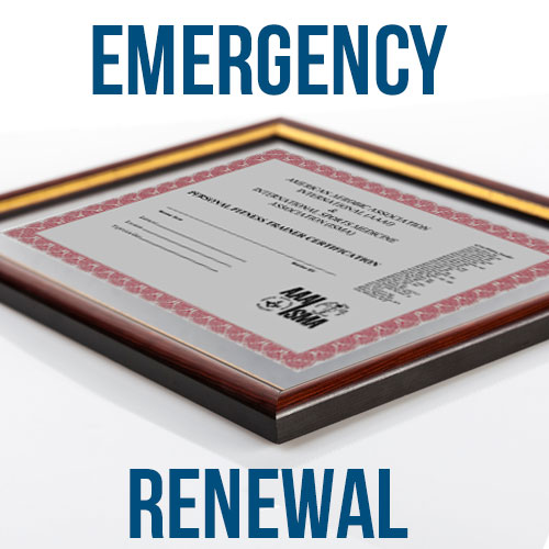 AAAI Emergency Certification Renewal